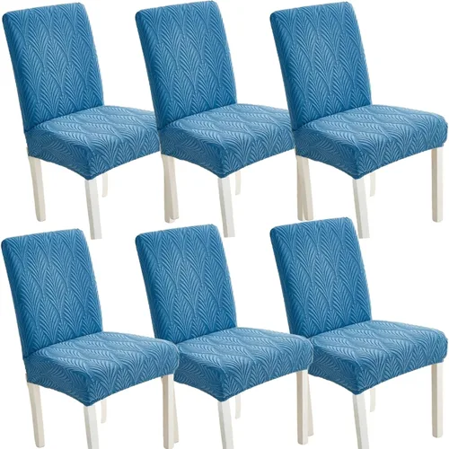 Vista 11 de Juego de 6 fundas elásticas para sillas – Fundas extraíbles para sillas de comedor, fundas protectoras de terciopelo lavables a prueba de polvo
