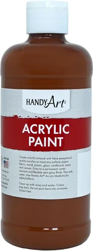 Vista 91 de Handy Art Pintura acrílica, juego de 12 colores, botellas de 16 onzas, acrílico líquido para estudiantes semibrillante, consistencia de flujo