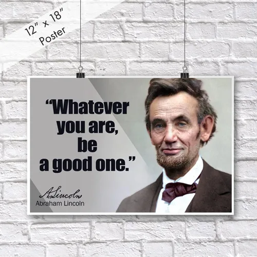 Vista 2 de Abraham Lincoln - Póster inspirador motivacional para el aula, mentalidad de crecimiento, maestros, recuerdos históricos, decoración educativa