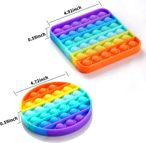 Vista 2 de 2 Paquetes de Juguetes Sensoriales Pop Fidget, Autismo Necesidades Especiales Alivio del Estrés Silicona Alivio de Presión, Juguetes Redondos