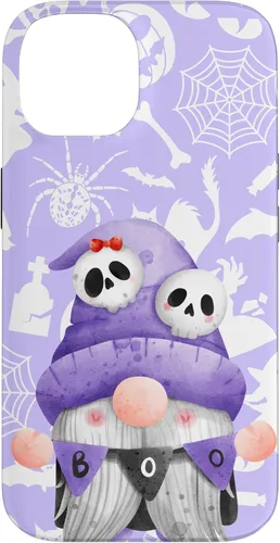 Vista 4 de iPhone 16 Boo Gnome Halloween Purple Spooky Creepy Cute Watercolor Case