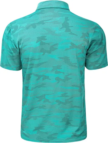Vista 89 de TAPULCO Camisetas tipo polo de secado rápido para hombre, diseño de camuflaje, atléticas, ligeras, transpirables, casuales, para golf