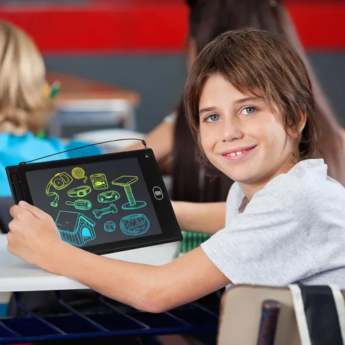 Vista 6 de Zhehao 32 tabletas de escritura LCD para niños a granel de 8.5 pulgadas, tablero de garabatos colorido borrable, juguete educativo, regalo de Negro