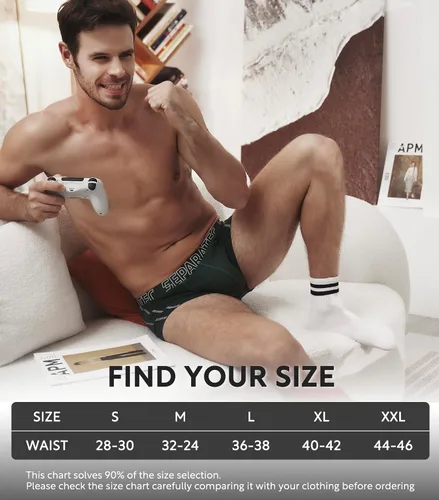 Vista 7 de Separatec Mens Trunks Underwear with Dual Pouch Mens Underwear, Soft Breathable Rayon Made from Bamboo Trunks for Men