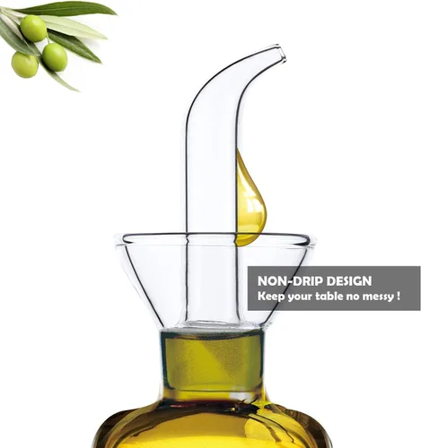 Vista 4 de 5 onzas / 5.1 fl oz de vidrio multiusos Cruet, decantador de aceite de vidrio y vinagre (cuadrado 5 onzas)