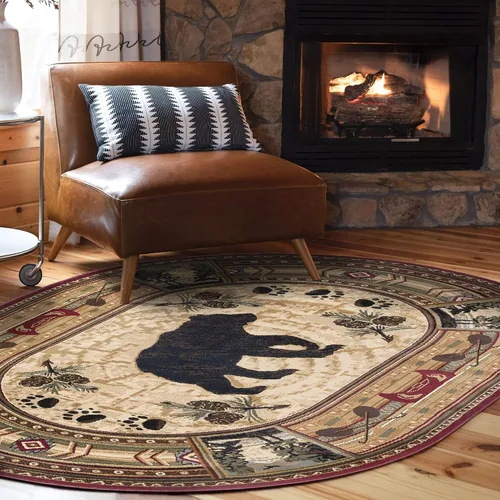 Vista 11 de Black Bear - Alfombra de pasillo de 3 x 8 pulgadas, color marrón, para pasillo, entrada o vestíbulo, estilo casa de campo, estilo oso largo