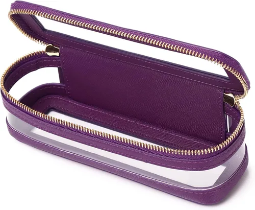 Vista 51 de Pinkmik Pequeña bolsa de maquillaje transparente, mini estuche para cosméticos, bolsa de aseo impermeable con cremallera, organizador de bolsos