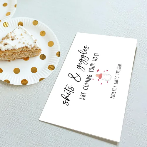 Vista 4 de Obbyidk Divertida tarjeta de felicitación de baby shower para nuevos padres, regalo de anuncio de embarazo para familiares y amigos, divertida
