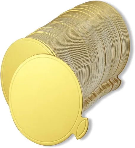 Vista 4 de 200 mini tableros redondos para tartas de 3.15 pulgadas, base de círculo dorado, para cupcakes, postres, bandeja para decorar pasteles, fiestas
