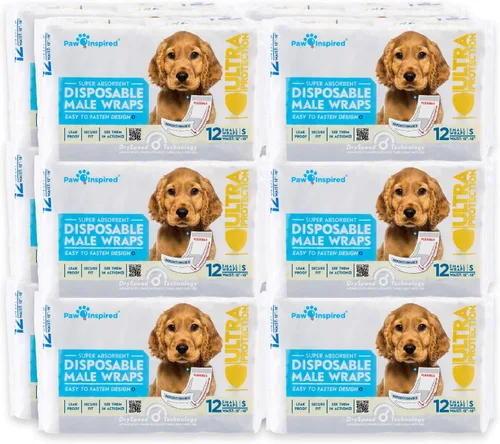 Vista 14 de Paw Inspired Bandas desechables para perros machos, banda para el vientre para perros Pañales desechables para perros Bandas para el vientre