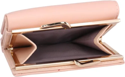 Vista 3 de Womens Purse Tiny Solid kiss-lock Embrague cartera Coin Purses, Talla libre, Púrpura rosa