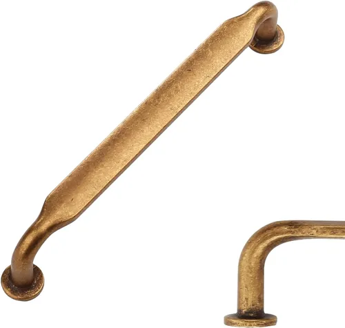 Vista 17 de Amerdeco Paquete de 10 Tiradores de Gabinete Dorado Cepillado 3 Pulgadas (76mm) Centros de Agujeros Manijas de Gabinete de Cocina Aleación de Zinc