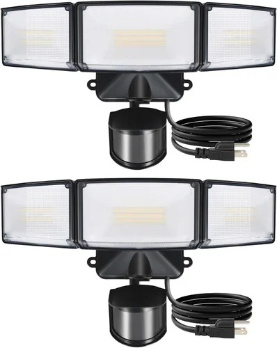 Vista 15 de LUTEC Luces de Seguridad LED de 72W 7500LM con Sensor de Movimiento para Exteriores, 5000K Luz de Día, IP65 Resistente al Agua, de Anochecer a Blanco
