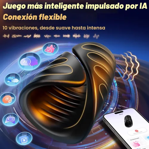Vista 5 de Juguetes sexuales masculinos para hombres, masturbador masculino, vibrador de entrenamiento de pene con control por app, juguete sexual vibrador