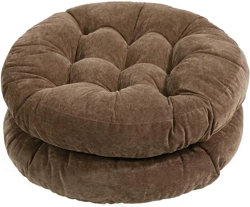 Vista 10 de Tiita Juego de 2 cojines redondos para sillas de oficina, 22 x 22 pulgadas, para exteriores, para adultos, sentados, patio, jardín, beige