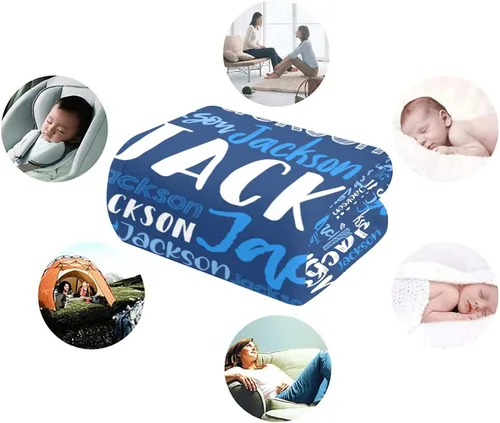 Vista 6 de Dr.TOUGH - Manta personalizada para niños y adultos con nombre, manta personalizada y cobijas, manta personalizada para regalos de Navidad y Color 6