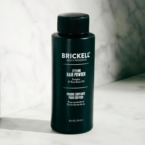 Vista 2 de Polvo estilizante para cabello Brickell Men's para hombres, crea volumen, natural y orgánico, polvo texturizante no graso, 18g, sin fragancia