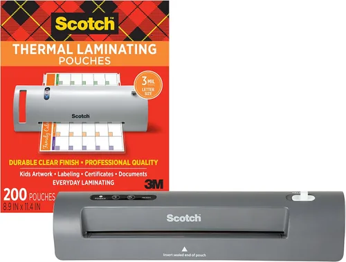 Vista 12 de Scotch - Paquete de laminador térmico y bolsa, sistema de 2 rodillos, laminación de hasta 9 pulgadas de ancho (TL901X) con bolsas de laminado