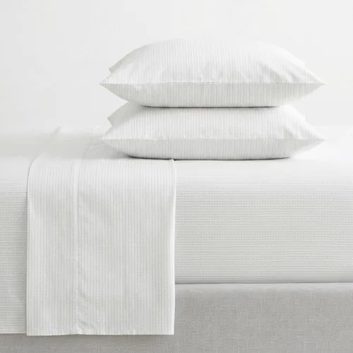 Vista 67 de Martha Stewart - Juego de sábanas tamaño individual con sábana bajera y funda de almohada, ropa de cama de percal de algodón con una sensación