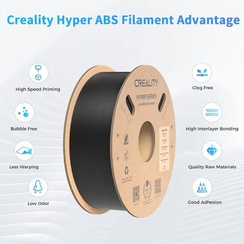 Vista 3 de Creality - Filamento Hyper ABS oficial para K1/K1 Max/K1C, de 1/16 pulgadas, apto para mayoría de impresoras 3D de alta velocidad, práctico