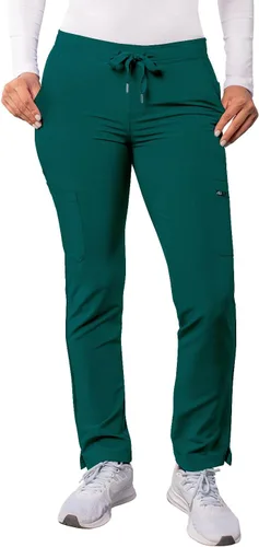 Vista 8 de Adar Addition Scrubs para mujer - Pantalones ajustados de yoga con cordón, para mujer Negro