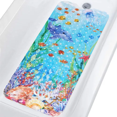 Vista 13 de Topotdor Alfombra de Baño para Bebé para Bañera para Niños, 40 X 16 Pulgadas Extra Larga Alfombra de Bañera para Niños Pequeños Antideslizante