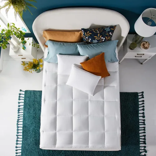 Vista 10 de Sleep Innovations colchoneta de capa doble para colchón, 4 pulgadas, Poliuretano, Blanco, gemelo