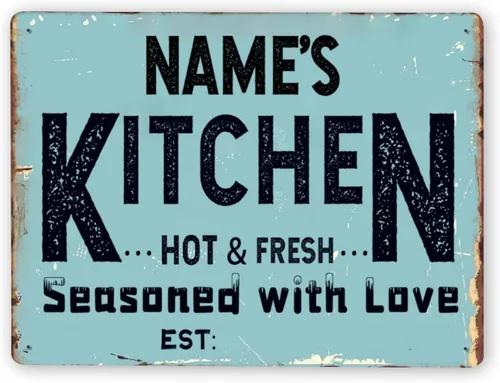 Vista 12 de Letreros de cocina personalizados personalizados para cocina, decoración de pared, letreros de metal para restaurante de mostrador, bar en casa