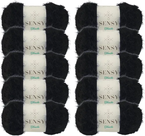 Vista 47 de Sensy Touch - Ovillo de lana, 3.5 onzas, 268 yardas, calibre 3 claro (blanco)