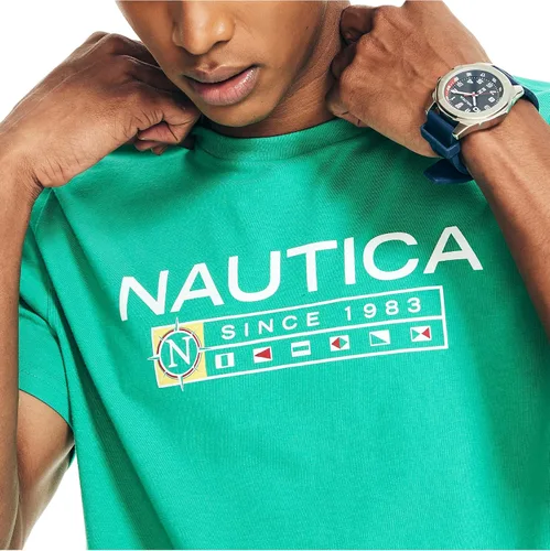 Vista 3 de Nautica Camiseta con logotipo de diseño sostenible para hombre