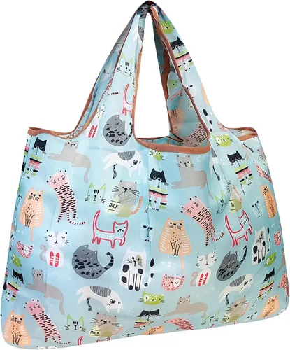 Vista 7 de allydrew Large Foldable Tote Nylon Reusable Grocery Bags