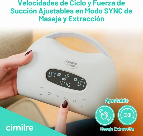 Vista 4 de Extractor de leche eléctrico doble recargable Cimilre S7 Dual Pro