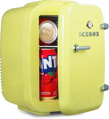 Vista 8 de ICEBOX IBMF4BLS - Mini refrigerador para dormitorio, refrigerador para el cuidado de la piel, enfriador portátil y calentador para maquillaje