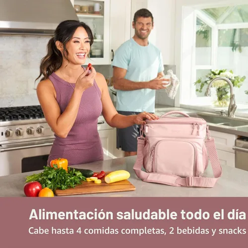 Vista 2 de Bentgo Prep Deluxe - Bolsa aislada para múltiples comidas - Bolsa de lonchera, con capacidad para 5 comidas, aislamiento premium hasta 8 horas Rubor