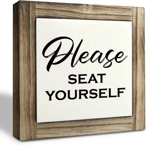 Vista 8 de Divertida Placa de Madera para Baño, So Fresh So Clean, Placas de Madera Box Decoración de Escritorio 5.9×5.9×0.7 pulgadas, Letreros Pequeños