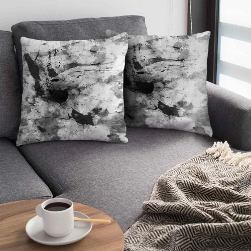 Vista 5 de Juego de 2 fundas de almohada, arte abstracto de 18 x 18 pulgadas, decoración del hogar, fundas de almohada cuadradas, fundas de almohada Blanco