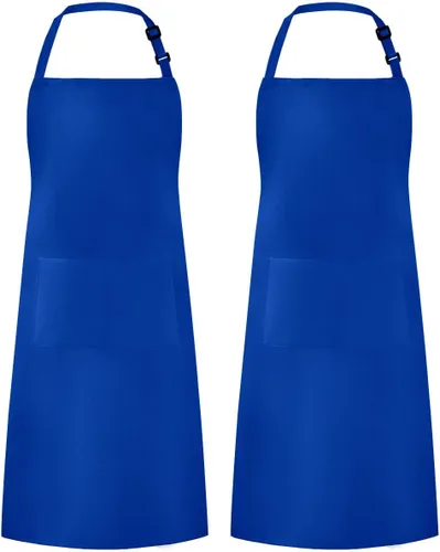 Vista 29 de Syntus Delantal ajustable con 2 bolsillos, delantales de cocina para mujeres, hombres, chef