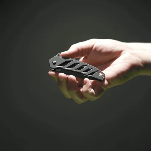 Vista 6 de Schrade Carpeta de ventrículo clase Delta de 7 pulgadas con hoja de acero AUS-10 de 3 pulgadas y mango de aluminio para EDC
