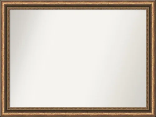 Vista 279 de Amanti Art Espejo de baño de bronce para sobre fregadero, 24 x 24 pulgadas, espejo de tocador cuadrado estrecho de bronce Manhattan, marco de madera