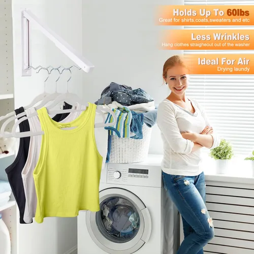 Vista 5 de RAK - Secador de ropa plegable para secar ropa con perchas - Secador portátil de ropa RCK - Ahorro de espacio de secado de ropa Rac Rack de secado