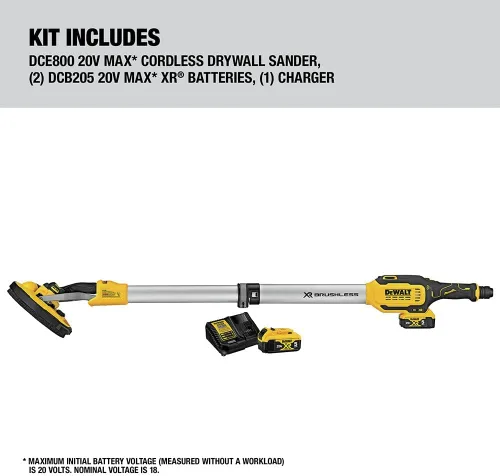 Vista 2 de DEWALT Lijadora inalámbrica de paneles de yeso de 20V MAX, solo herramienta (DCE800B)