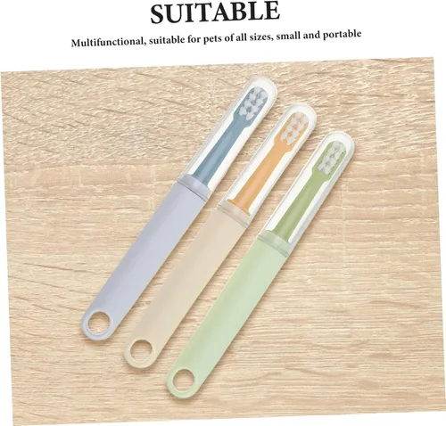 Vista 8 de Toyvian 3pcs PET Toothbrush Kit Double Headed for Dogs and Cats