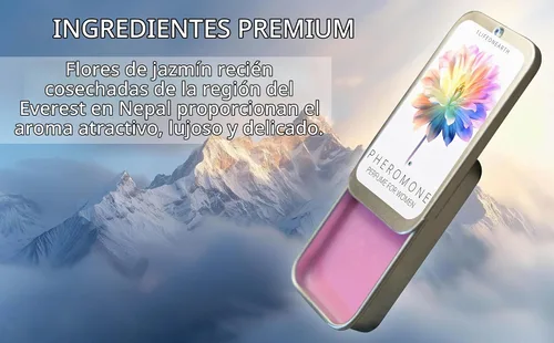 Vista 4 de Perfume de feromonas para que las mujeres atraigan a los hombres, lata compacta sólida de 0.35 onzas