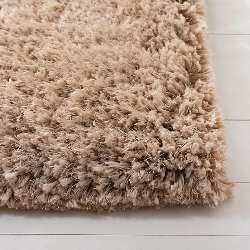 Vista 3 de SAFAVIEH Supreme Shag Collection SGS621C - Alfombra de área sólida hecha a mano de 3 x 5 pies, color beige, de 1.5 pulgadas de grosor