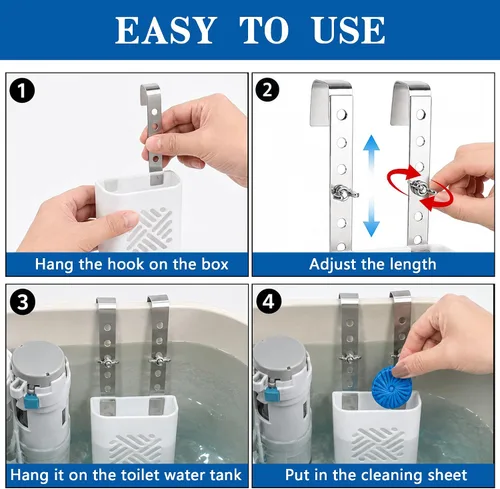 Vista 4 de Adjustble Toilet Tank Cleaning Tablet Holder, Bleach Tablets Bracket Adjustable-1Set
