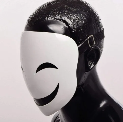Vista 2 de GK-O Máscara de anime Bullet Kagetane Hiruko para disfraz de cosplay, máscara de Halloween, Blanco
