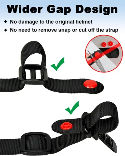 Vista 3 de Lamborsafe Kit de hebilla de liberación rápida para casco, clip de correa de barbilla para casco de motocicleta para cara completa, 3/4, medios