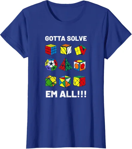 Vista 53 de Camiseta competitiva Puzzle Cube Gotta Solve Em All Speed Cubing