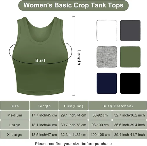 Vista 2 de URATOT Paquete de 6 camisetas sin mangas para mujer, básicas, con espalda cruzada, de algodón, para yoga, correr, GrisBlanco