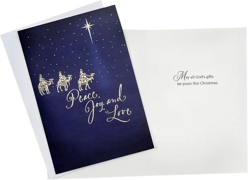 Vista 4 de Hallmark Image Arts - Surtido de tarjetas de Navidad religiosas en caja (4 diseños, 24 tarjetas de Navidad con sobres)